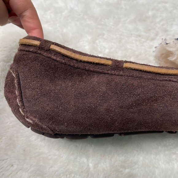 UGG #1003390 Men's Brown Olsen Fur Slippers Slip On Sheepskin Shoes Size 11 - Picture 12 of 16